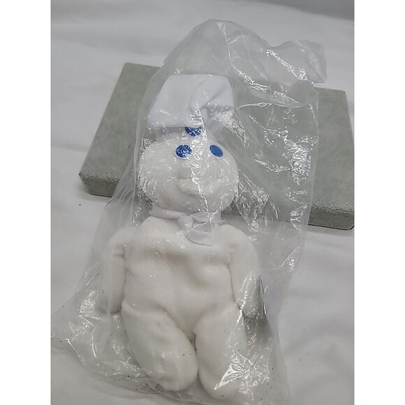 VINTAGE 1997 DAKIN PILLSBURY DOUGHBOY 8” BEANIE/BEAN BAG POPPIN FRESH PLUSH- NEW - Picture 1 of 9